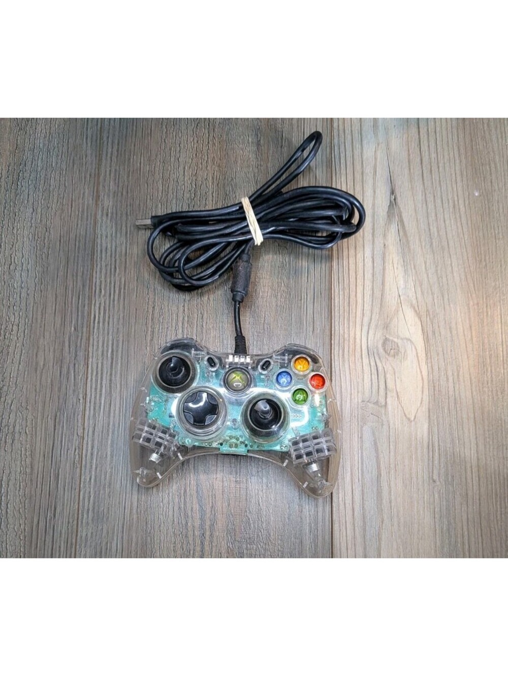 PDP Afterglow Xbox 360 Wired Controller Clear Light Up PL-3702 Sticks Chipped